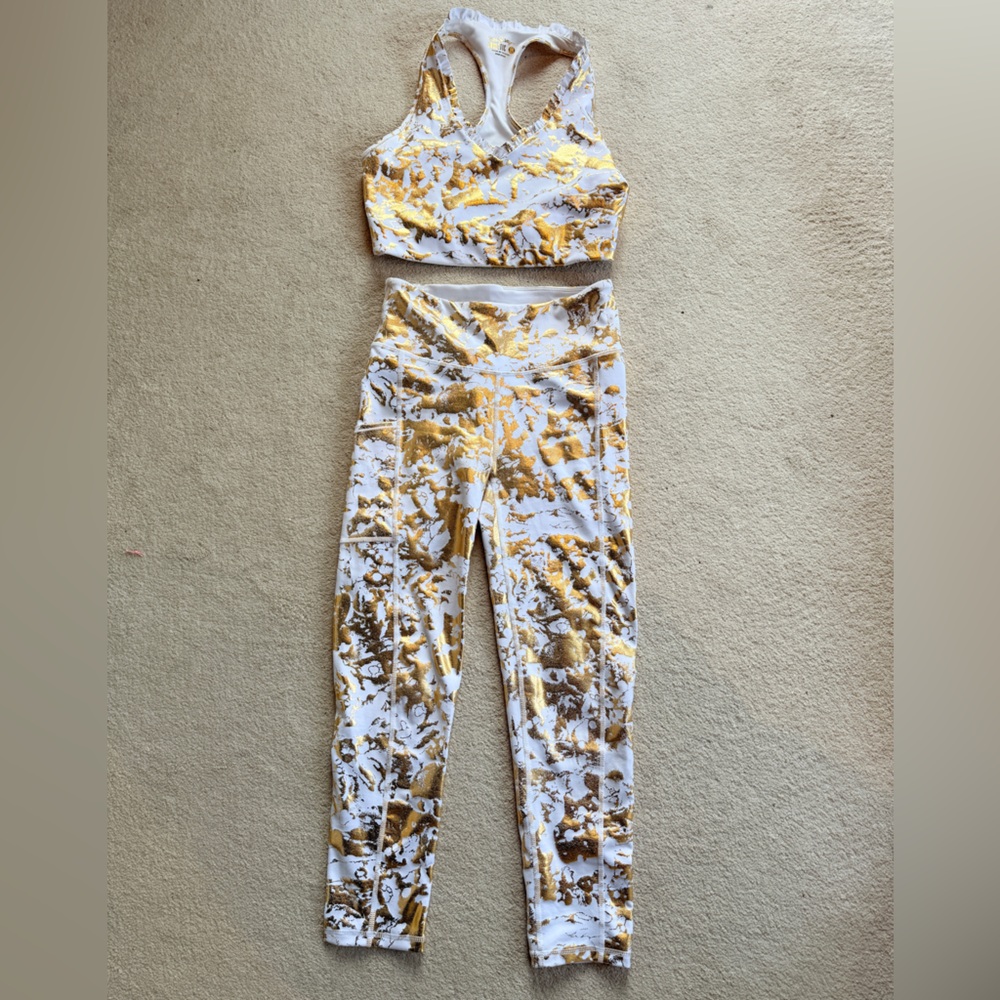 White & Gold Lilly Pulitzer Luxletic Workout Set